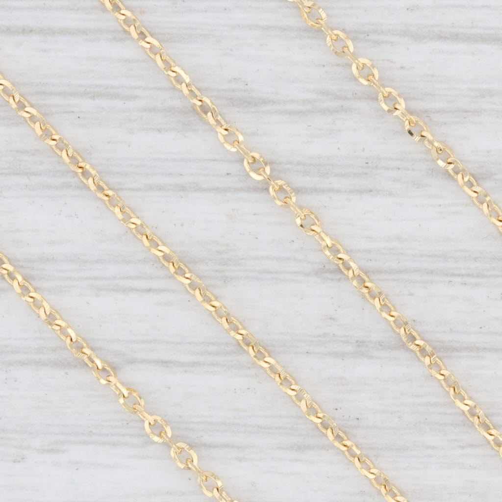 Light Gray New Oval Link Cable Chain Necklace 14k Yellow Gold 20" 1.5mm