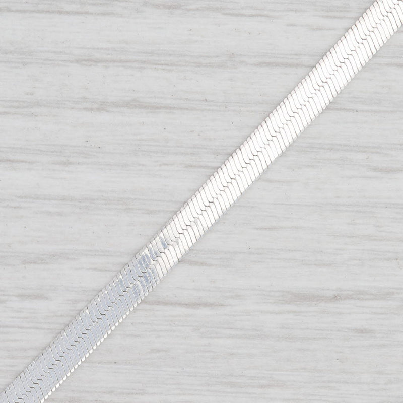 Light Gray New Herringbone Chain Necklace 925 Sterling Silver 30" 4.4mm Italian
