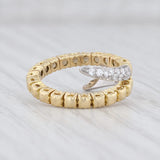 Light Gray Roberto Coin Bypass Ring 18k White Yellow Gold Size 5 with Bag
