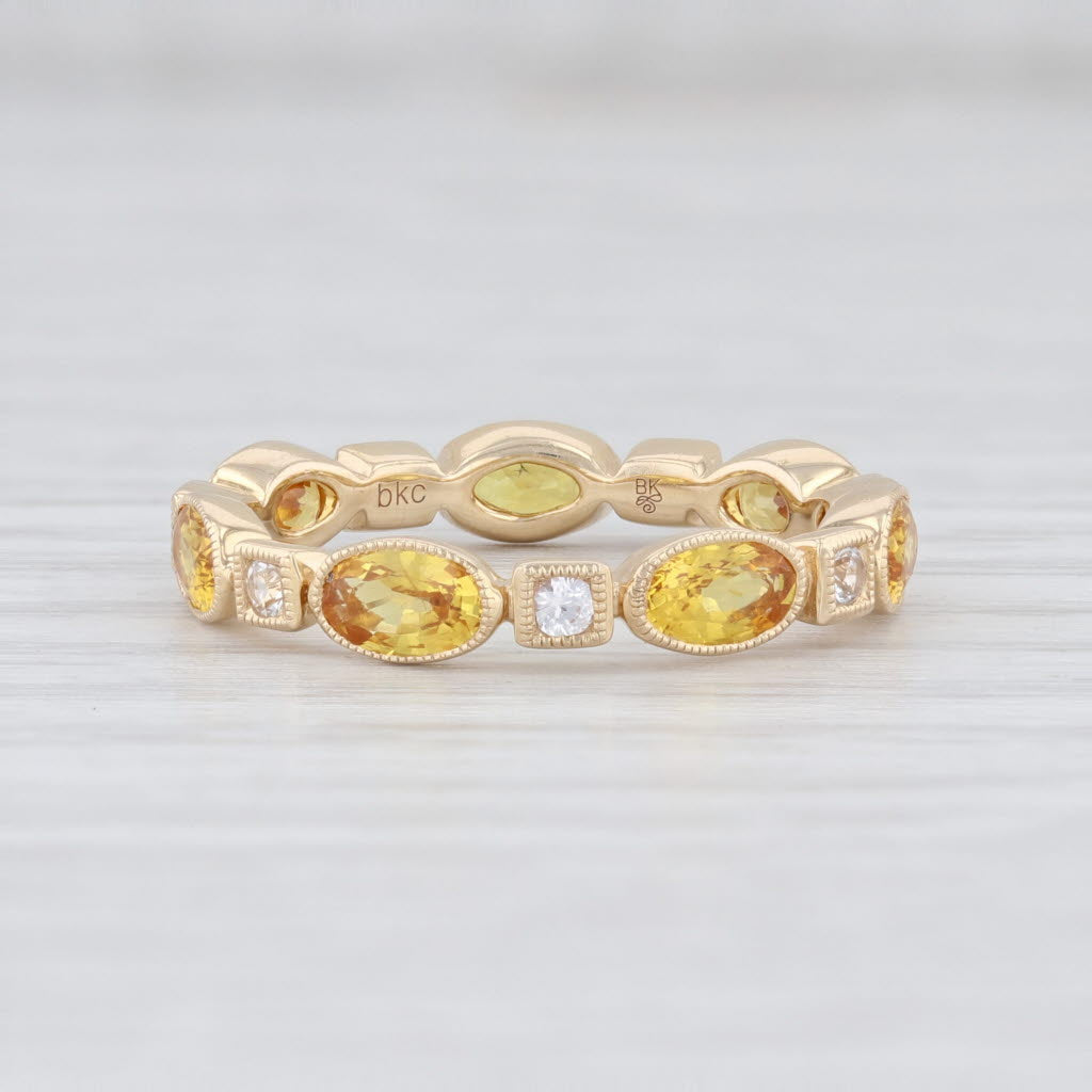 Light Gray New Beverley K 2.22ctw Yellow Sapphire Stackable Ring 14k Gold Eternity Band 6.5