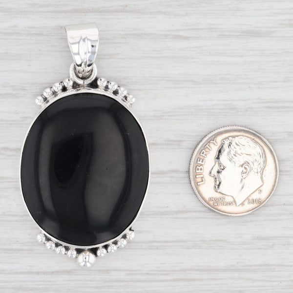 Light Gray New Onyx Pendant 925 Sterling Silver Oval Solitaire B12621