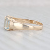 Light Gray 1.60ctw 3-Stone Aquamarine Ring 14k Yellow Gold Size 8 March Birthstone