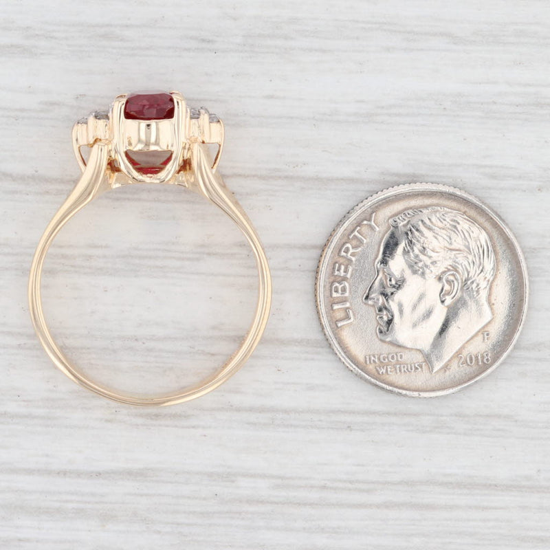 1.09ctw Ruby Diamond Ring 14k Yellow Gold Size 7.5 July Birthstone