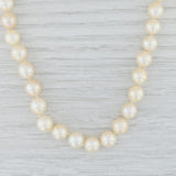 Cultured Pearl Bead Strand Necklace 14k White Gold 34.75" Long Statement