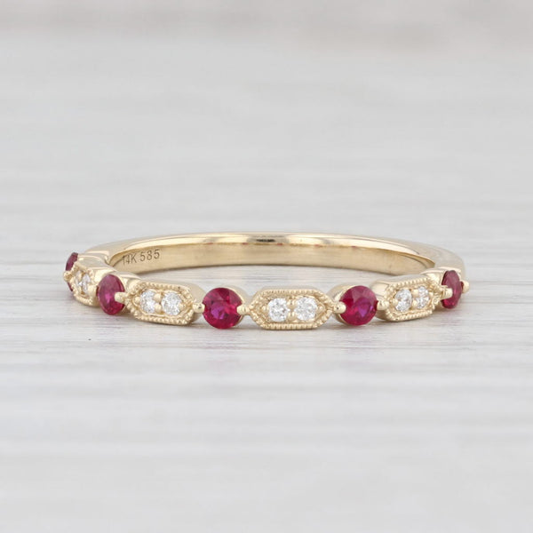 Light Gray New 0.25ctw Diamond Ruby Stackable Ring 14k Yellow Gold Size 6.5 Wedding Band