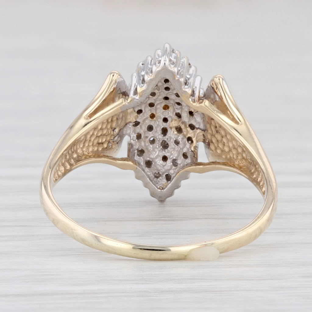 Light Gray 0.24ctw Diamond Cluster Ring 10k Yellow Gold Size 10.25