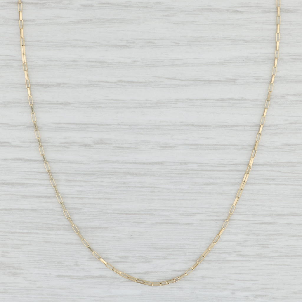 Light Gray New 17.5" Elongated Cable Chain Necklace 10k Yellow Gold 1.1mm