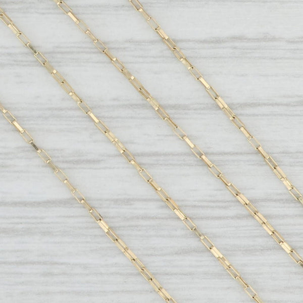 New 17.5" Elongated Cable Chain Necklace 10k Yellow Gold 0.8mm