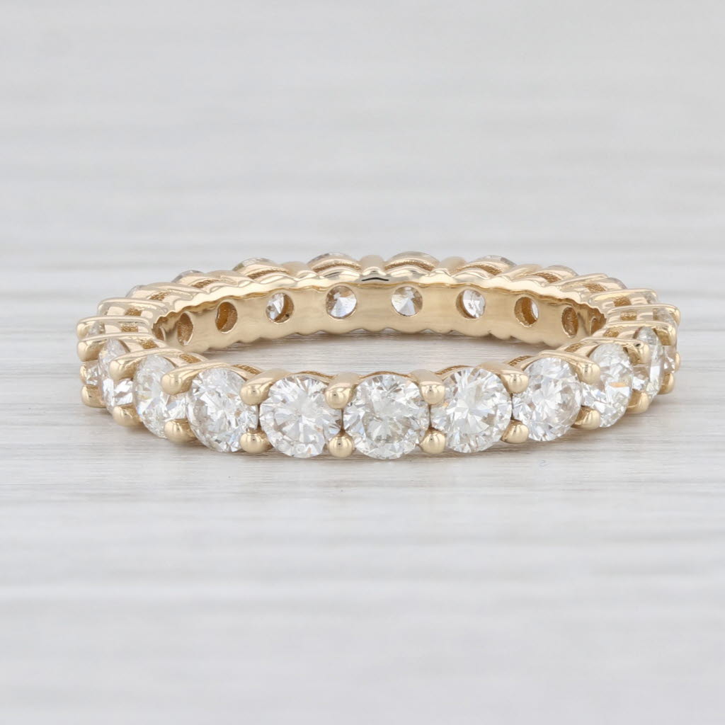 Light Gray New 2.25ctw Diamond Eternity Band 14k Yellow Gold Size 6 Stackable Wedding Ring