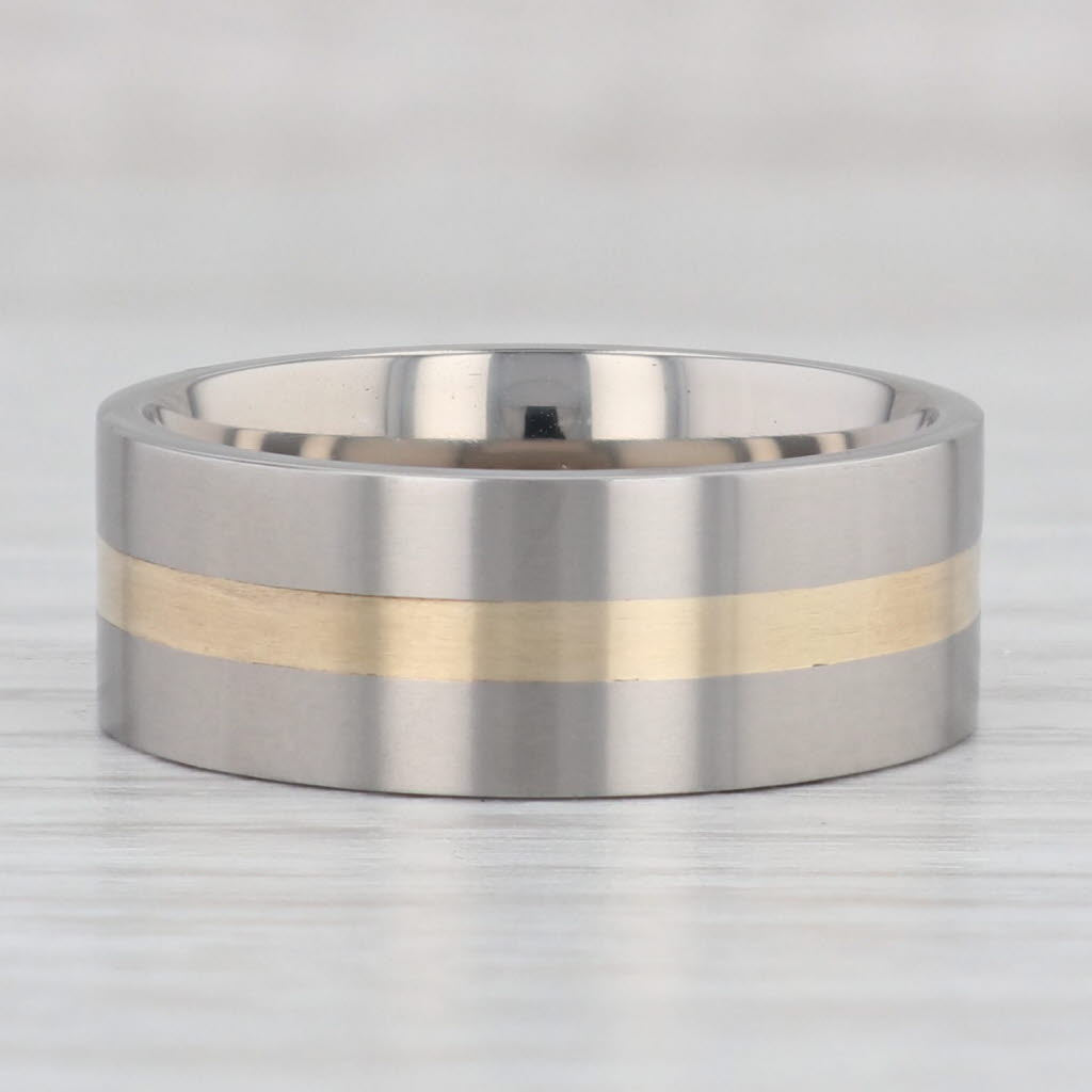 Gray New 2-Toned Titanium Ring Size 8 3/4 Wedding Band