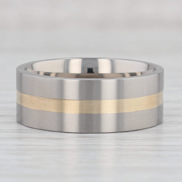 Gray New 2-Toned Titanium Ring Size 8 3/4 Wedding Band