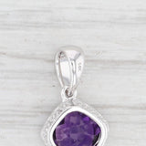 Light Gray New 0.8ct Amethyst Drop Pendant 14k White Gold Solitaire February Birthstone