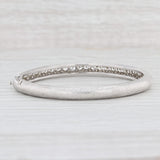 Light Gray Vintage 5ctw Diamond Bangle Bracelet Brushed 14k White Gold 6" 5.4 mm