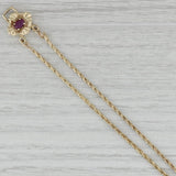 0.30ct Ruby Slide Charm Bracelet 10k 14k Yellow Gold Vintage DDH 7.25"