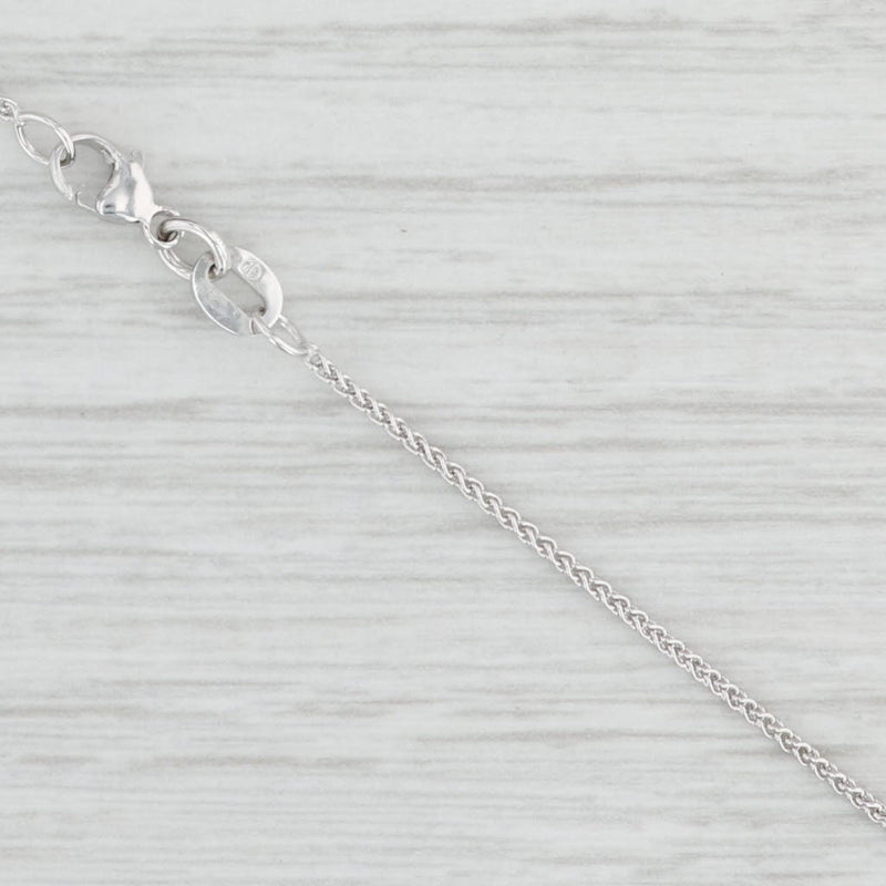 New Spiga Wheat Chain Necklace 14k White Gold 18" 0.9mm Lobster Clasp