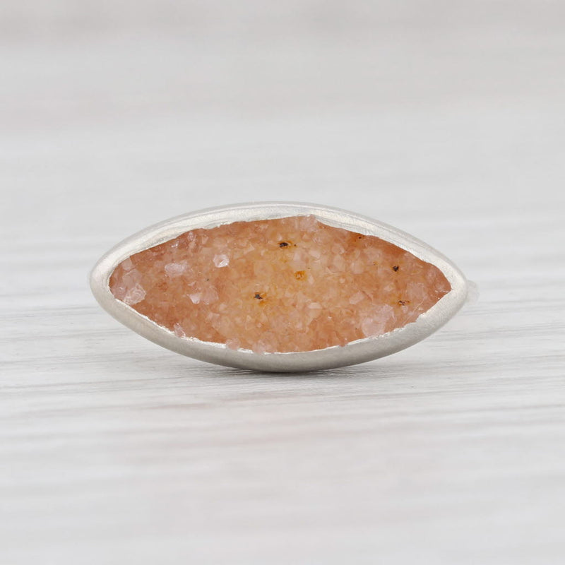 New Nina Nguyen Ring Tan Sand Druzy Quartz Sterling Silver Size 7 Statement