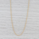 New Bead Chain Necklace 14k Yellow Gold 16" 1.5mm Lobster Clasp