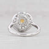 Light Gray New 0.61ctw Orange Sapphire Diamond Halo Ring 14k White Gold Sz 6.75 Engagement