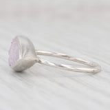 New Nina Nguyen White Druzy Quartz Sterling Silver Statement Ring Size 7.25