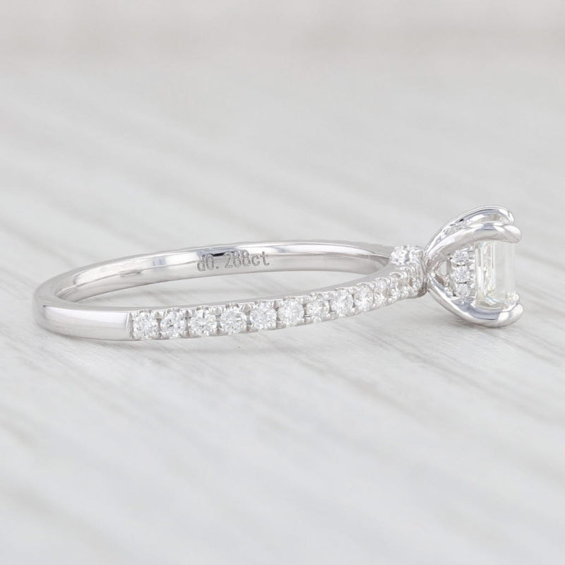 Light Gray New 0.78ctw Diamond Engagement Ring 14k White Gold Size 6.5 GIA G VS1