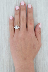 Vintage 0.51ct Diamond Engagement Ring 14k White Gold Size 7.75