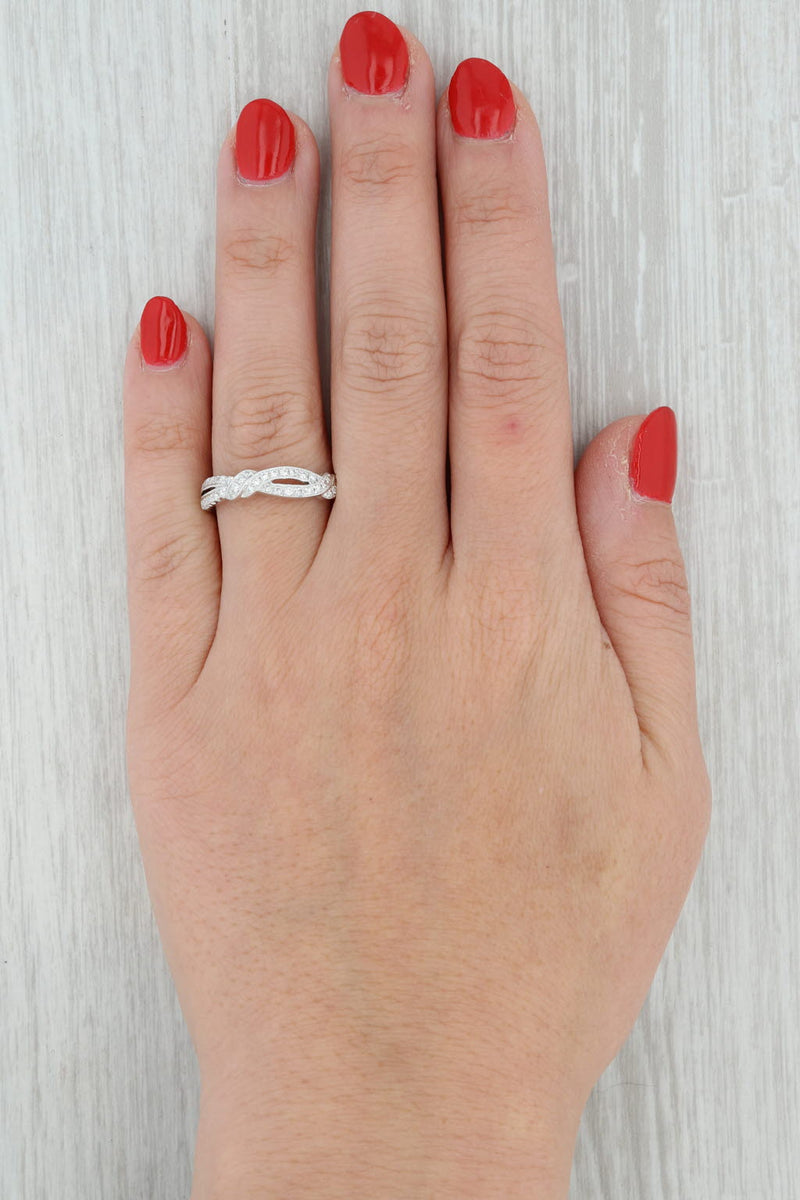 Tan Kirk Kara 0.20ctw Diamond Woven Ring 18k Gold Size 6.5 Wedding Band Stackable