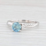 Light Gray 1.15ctw Teal Blue Sapphire Diamond Ring 14k White Gold Size 7.5 Engagement