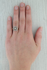 Vintage 0.30ctw Diamond Cluster Spray Engagement Ring 14k Gold Size 7.25