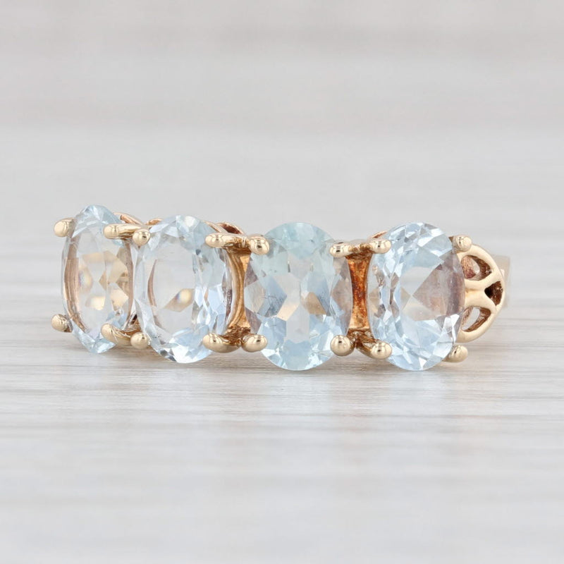 Light Gray 2.85ctw Aquamarine Ring 10k Yellow Gold Size 8.25 Stackable March Birthstone