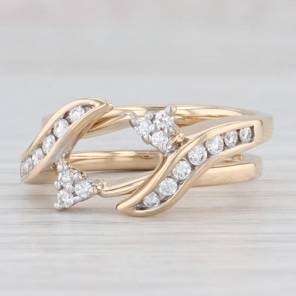 Light Gray 0.33ctw Diamond Ring Jacket 14k Yellow Gold Size 7.5 Guard Opens Bridal