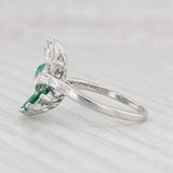 Light Gray 2.13ctw Emerald Diamond Cluster Ring Platinum Size 8 Cocktail