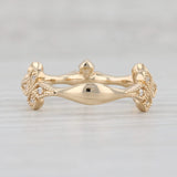 New Floral Diamond Ring 14k Yellow Gold Wedding Band Stackable Size 6.5
