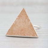 New Nina Nguyen Trio Sand Druzy Quartz Triangle Ring Sterling Silver Size 7.25