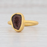 Light Gray New Nina Nguyen Red Agate Geode Ring Sterling Silver 22k Gold Vermeil Size 7