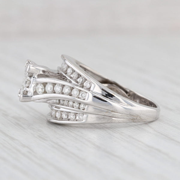 Light Gray 1.05ctw Diamond Bridal Set 10k White Gold Soldered Wedding Band Engagement Ring