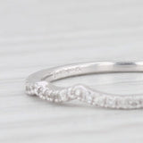 Light Gray Diamond Wedding Band Contoured Guard 14k White Gold Size 4.5 Ring