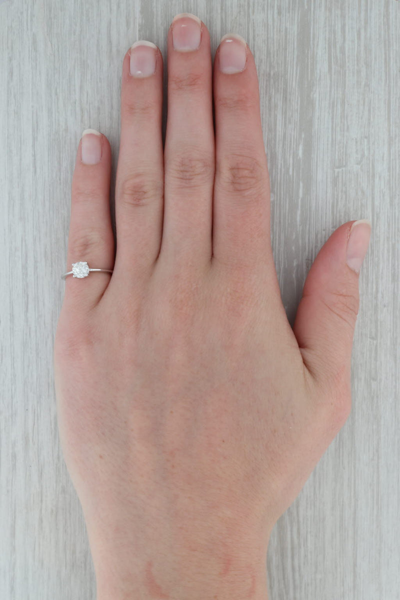 Dark Gray 0.59ct Round Diamond Solitaire Engagement Ring 10k White Gold Size 5