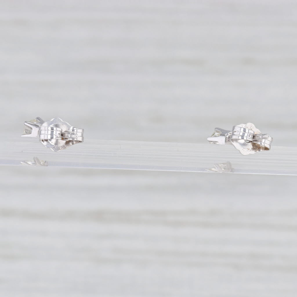 Light Gray 0.60ctw Diamond Solitaire Stud Earrings 14k White Gold Round Solitaire