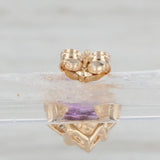 Light Gray 1.65ctw Amethyst Heart Stud Earrings 14k Yellow Gold Diamond Accents