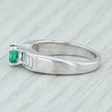 0.81ctw Jabel Emerald Diamond Engagement Ring 18k White Gold Size 6.5