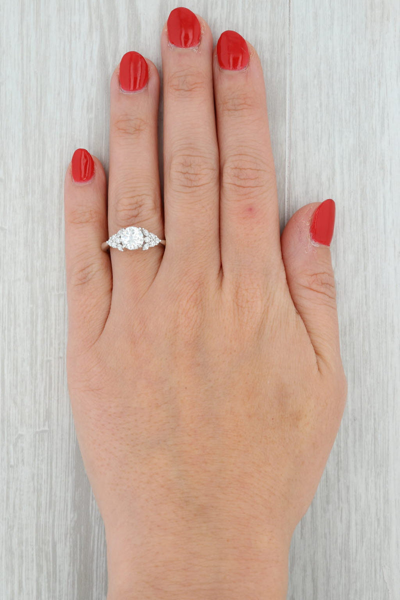 Tan New 1.33ctw Round Diamond Engagement Ring 14k White Gold Size 6.5 GIA
