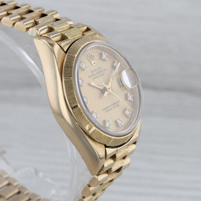Rolex Ladies Datejust in 18K Gold and Factory-Set Diamonds with President  Bracelet