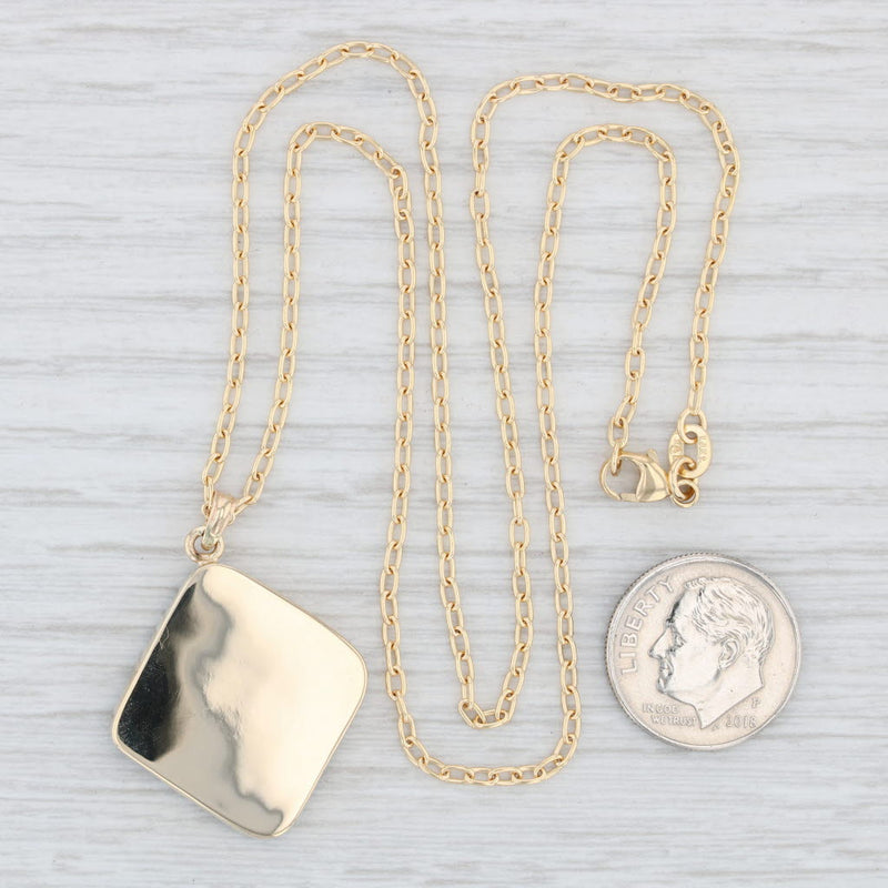 Light Gray New Custom Made Boulder Opal Pendant Necklace 14k Yellow Gold 18" Cable Chain