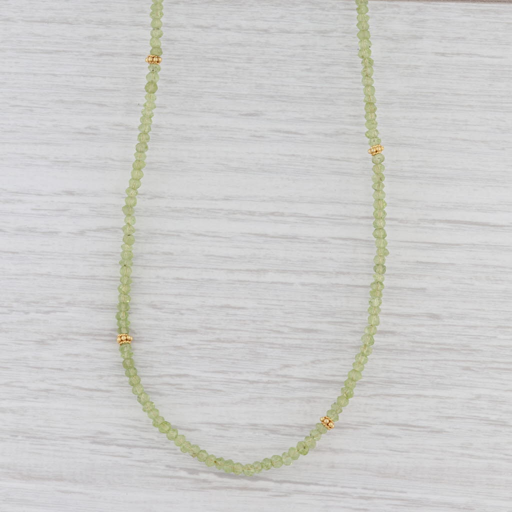 Light Gray New Nina Nguyen Harmony Green Peridot Bead Necklace Gold Vermeil Sterling Long