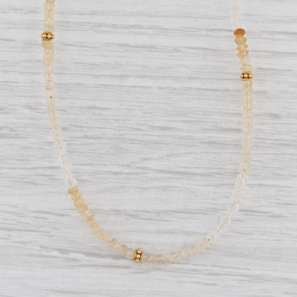 Light Gray New Nina Nguyen Harmony Citrine Bead Long Layer Necklace Sterling Gold Vermeil