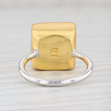 New Nina Nguyen Druzy Quartz Amethyst Ring Sterling Silver 22k Gold Vermeil Sz 7