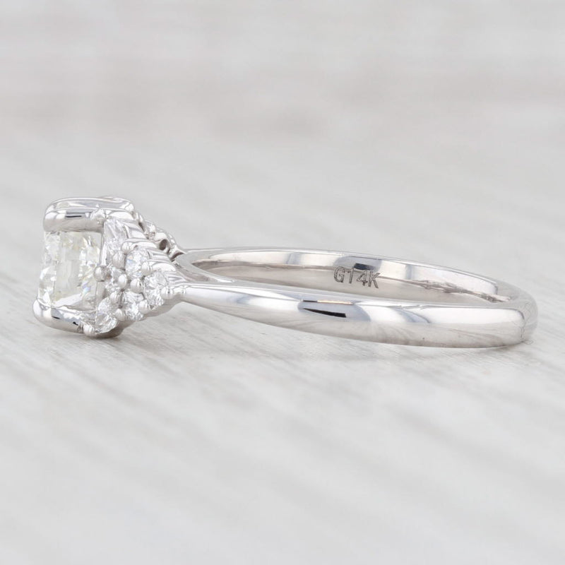 Light Gray New 1.33ctw Round Diamond Engagement Ring 14k White Gold Size 6.5 GIA