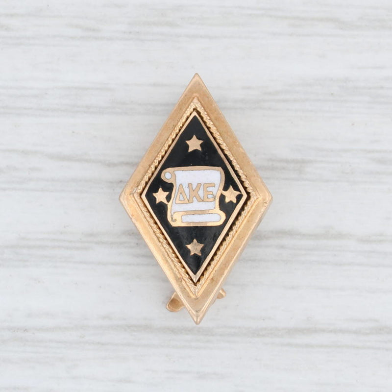 Light Gray Antique Delta Kappa Epsilon Badge 10k Gold DKE Deke Pin Greek Fraternity 1909