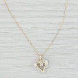 0.24ctw Diamond Open Heart Pendant Necklace 14k Yellow Gold 18” Box Chain