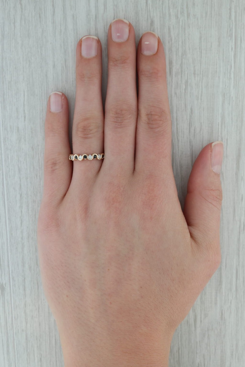 Dark Gray New 0.30ctw Diamond Sapphire Stackable Band 10k Yellow Gold Size 7 Wedding Ring